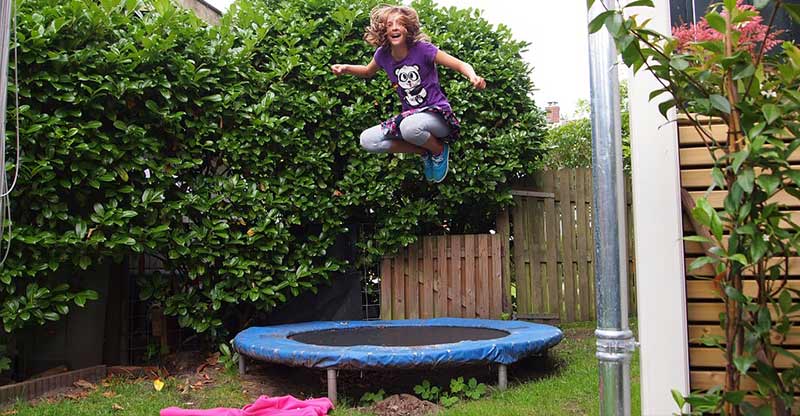 Trampoline - A Sheet Or Web Supported By Springs In a Metal Frame